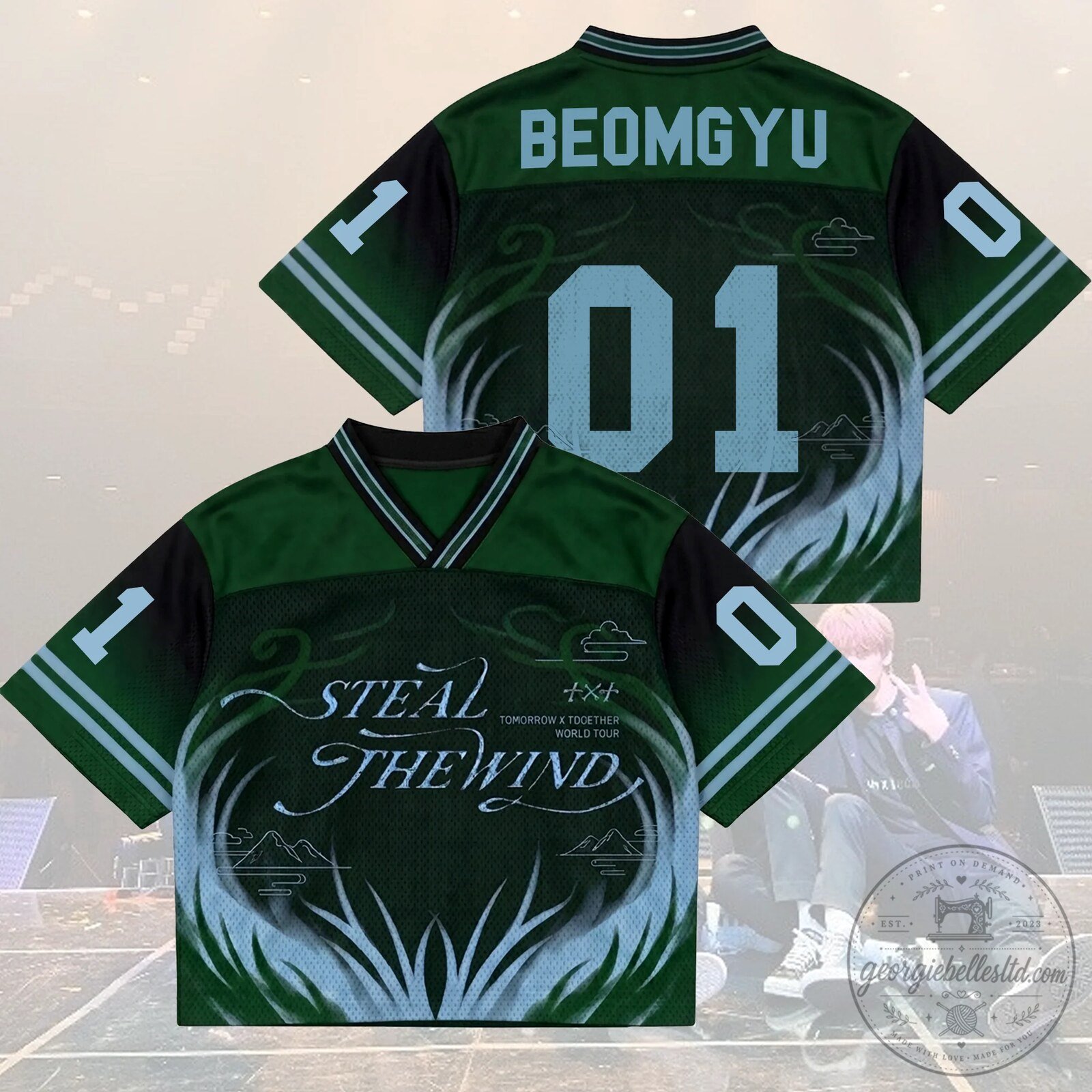 Tomorrow X Together Steal The Wind World Tour MOA Football Jersey 9 Tomorrow X Together Steal The Wind World Tour MOA Football Jersey