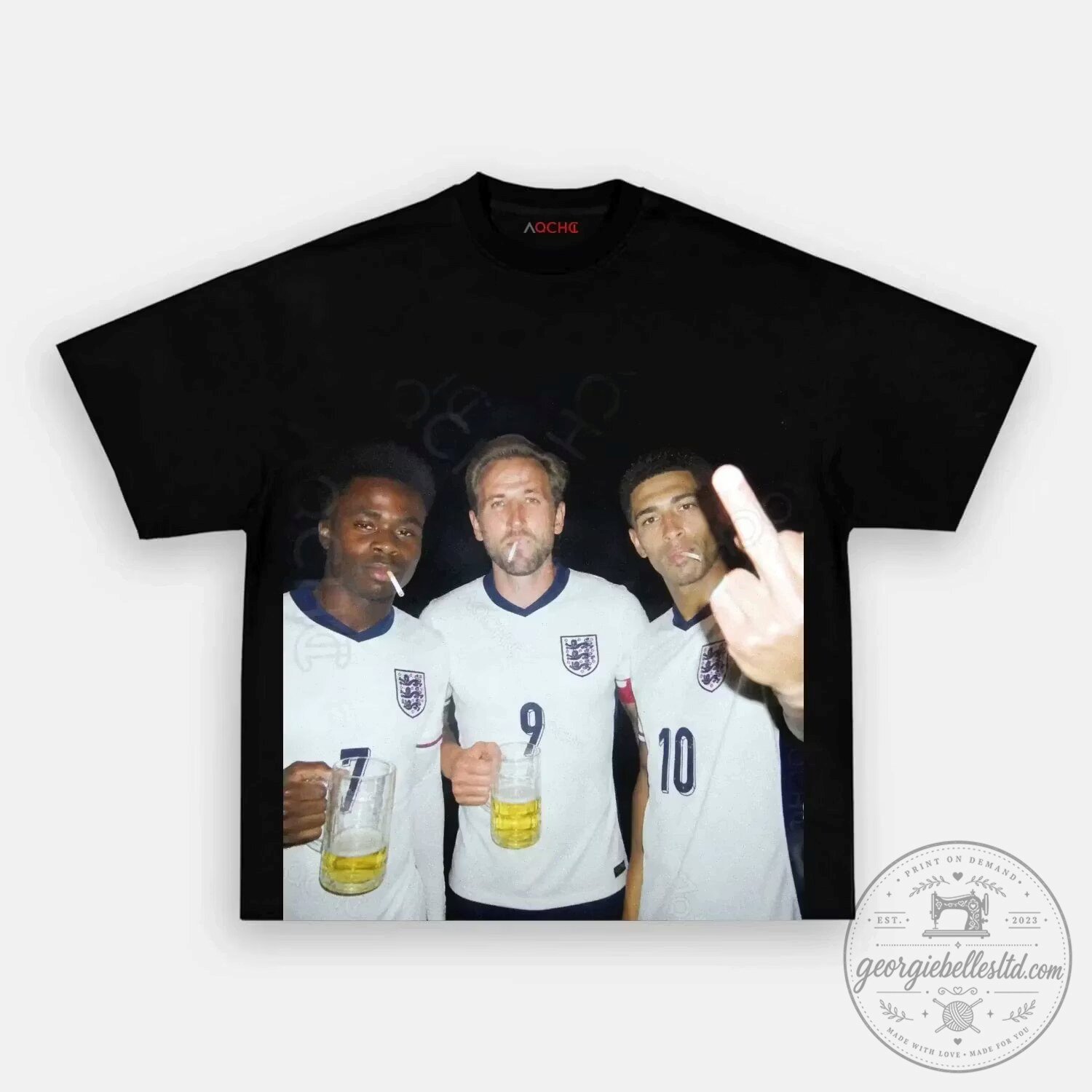 England Football Team Bukayo Saka Harry Kane Jude Bellingham Black T-Shirt