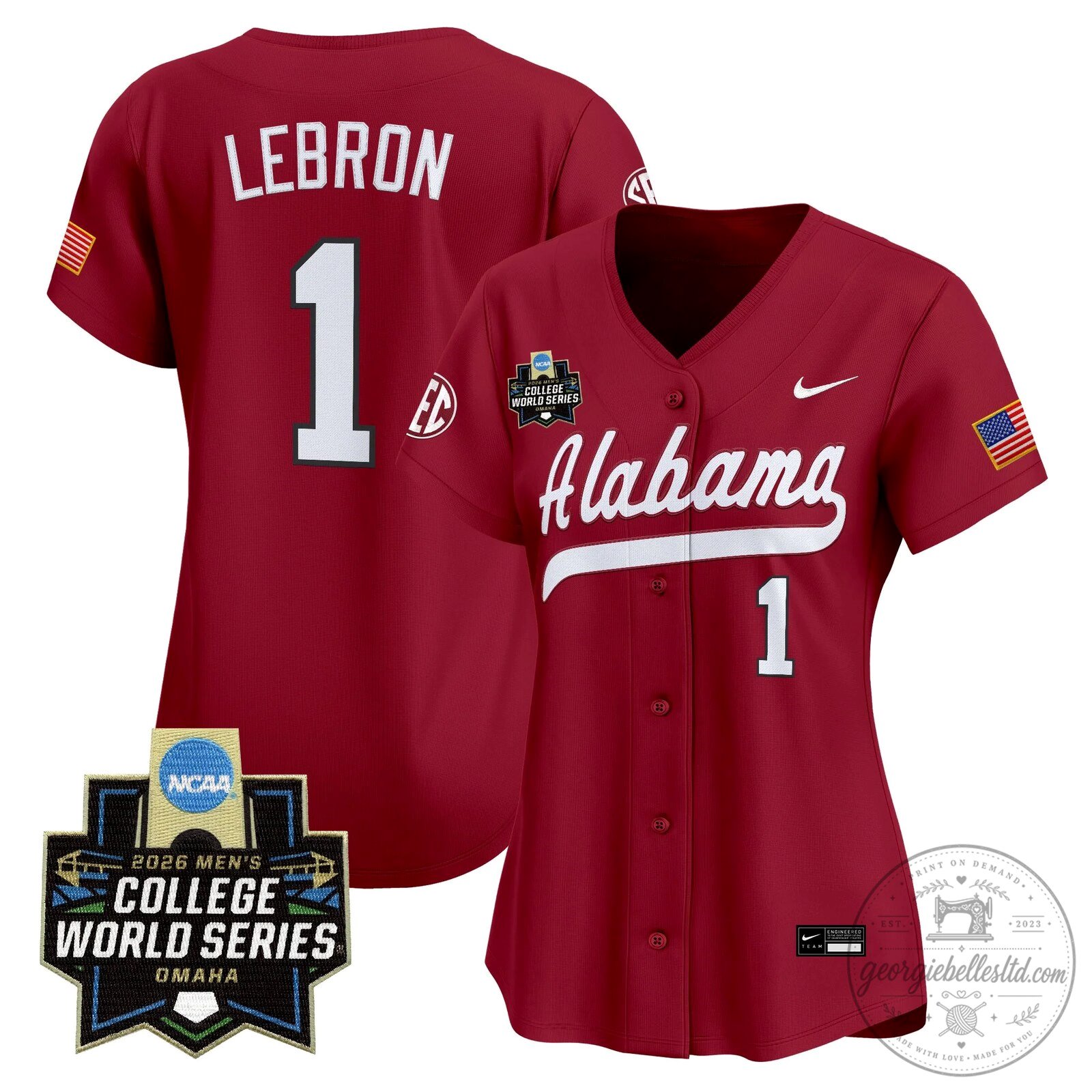 2026 Men's College World Series Jersey for Alabama Crimson Tide Baseball