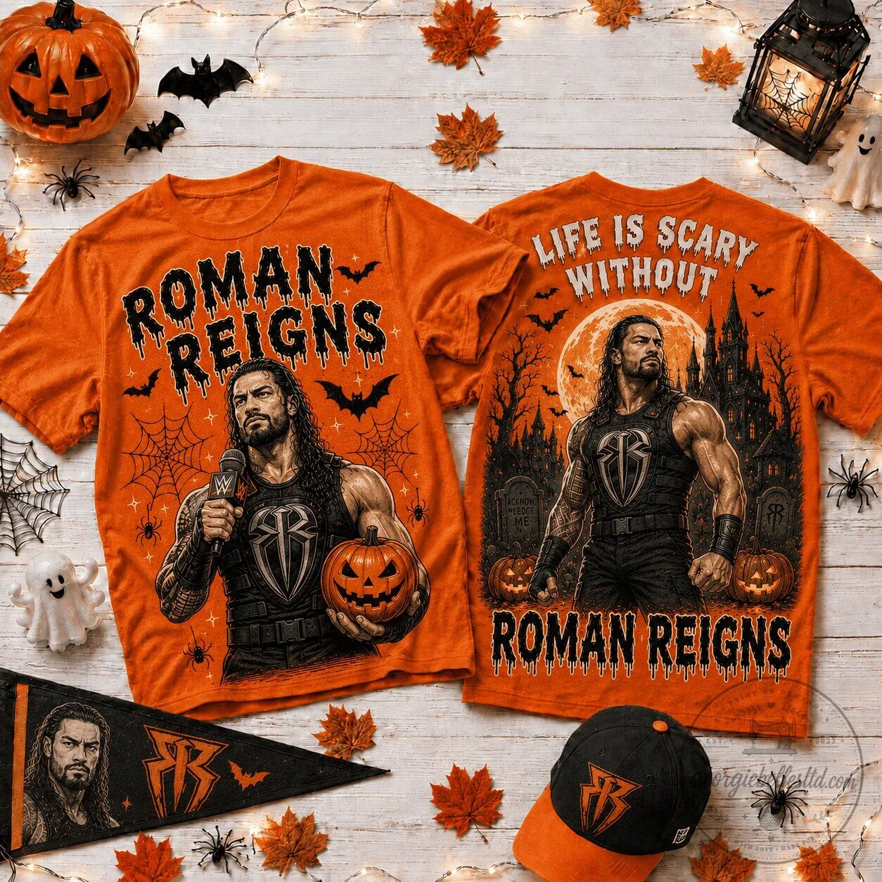 Roman Reigns Halloween Scary Night Short Sleeve T-Shirt