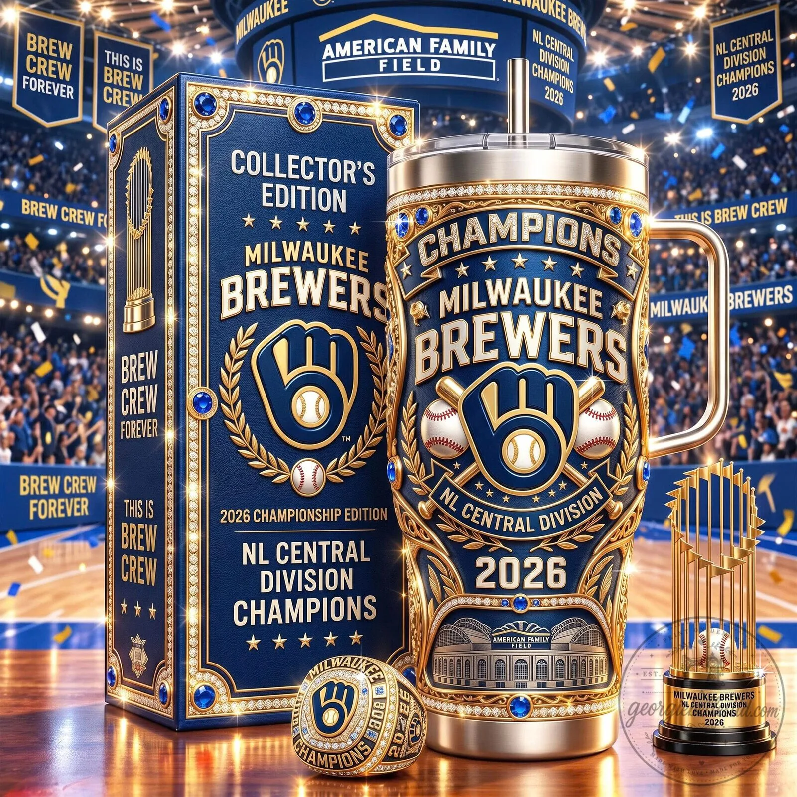 Milwaukee Brewers 2026 NL Central Division Champions Tumbler with Handle