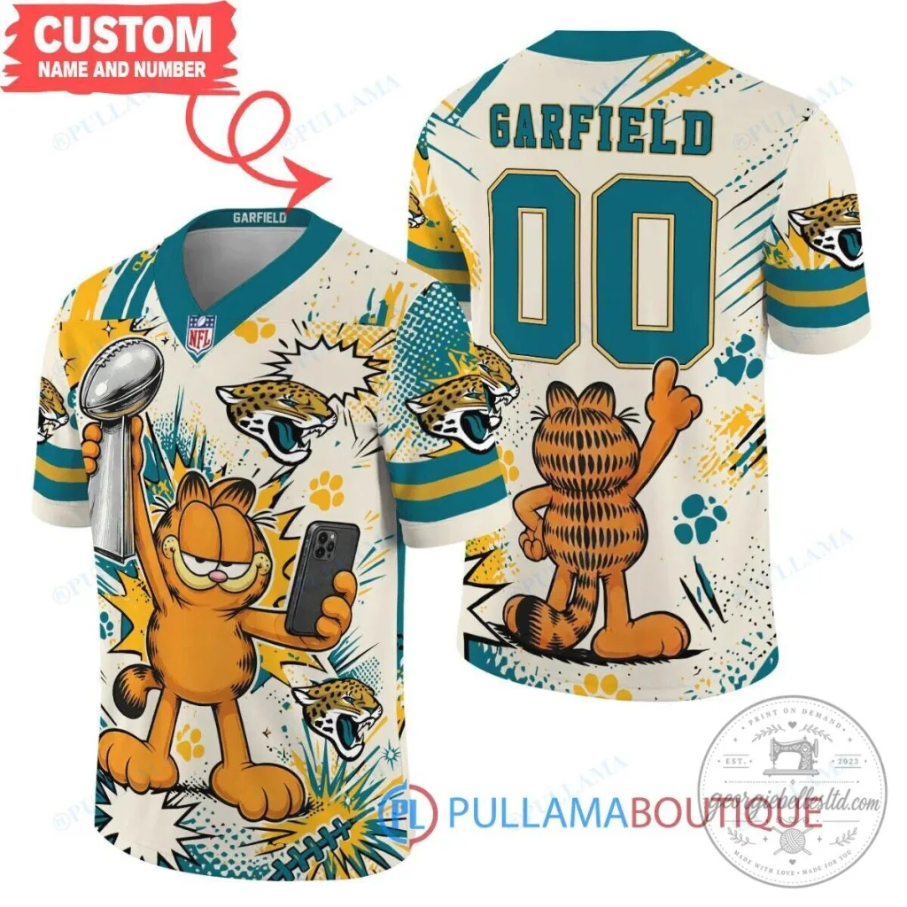 Jacksonville Jaguars Garfield Super Bowl Football Jersey Jacksonville Jaguars Garfield Super Bowl Football Jersey