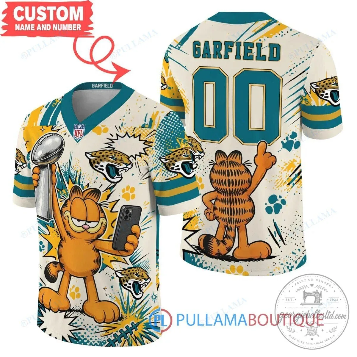 Jacksonville Jaguars Garfield Super Bowl Football Jersey