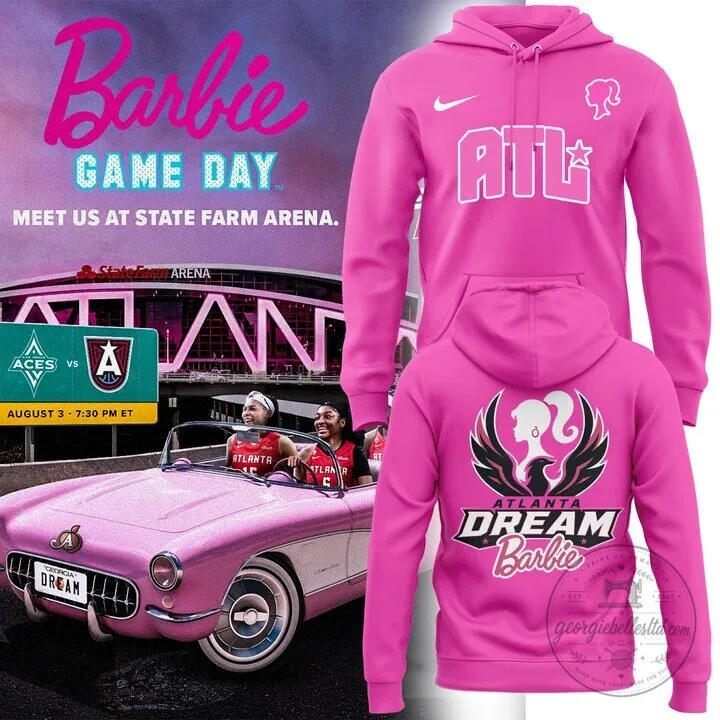 Atlanta Dream Barbie Game Day Pink Women's Hoodie