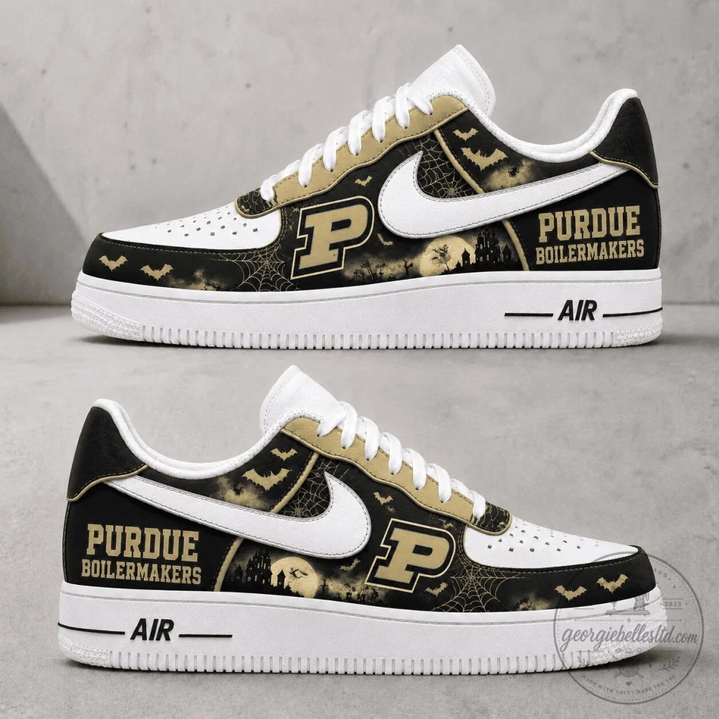 Purdue Boilermakers Halloween Spooky Night Custom Printed Shoes Purdue Boilermakers Halloween Spooky Night Custom Printed Shoes