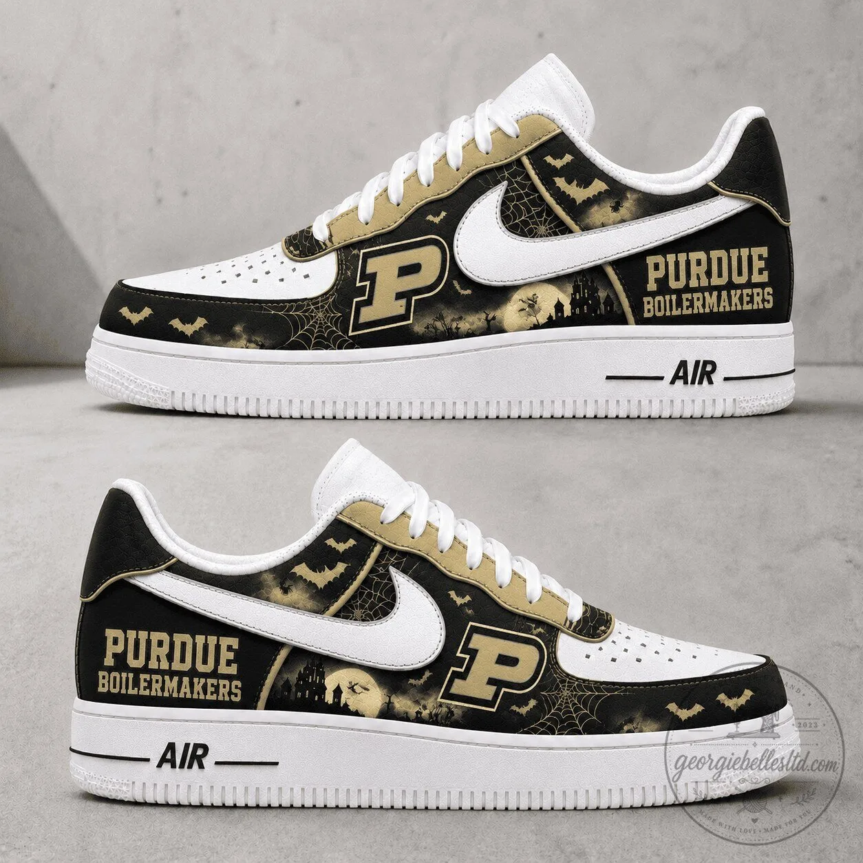 Purdue Boilermakers Halloween Spooky Night Custom Printed Shoes 1 Purdue Boilermakers Halloween Spooky Night Custom Printed Shoes