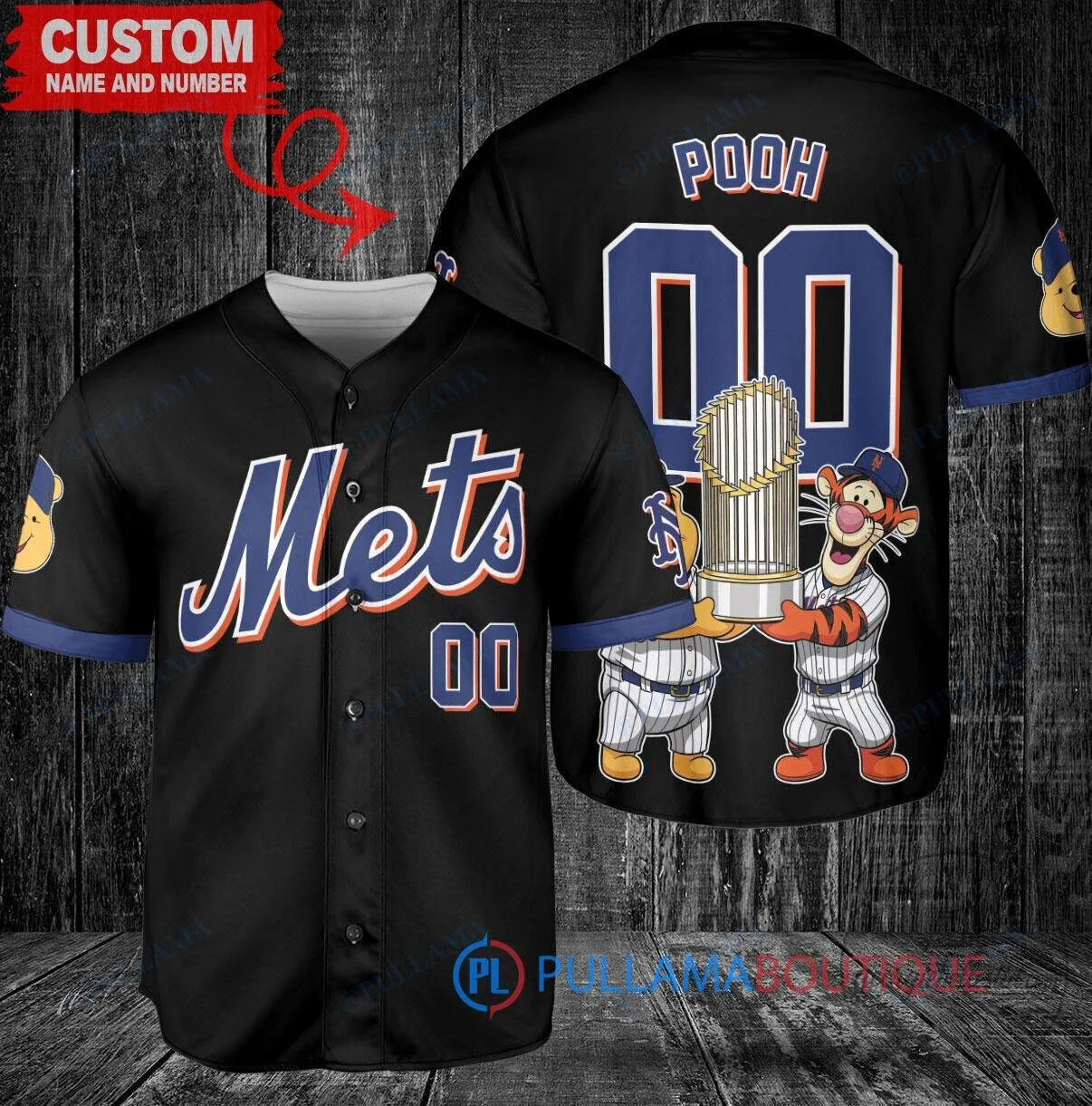New York Mets Baseball Winnie the Pooh and Tigger World Series Champions Jersey