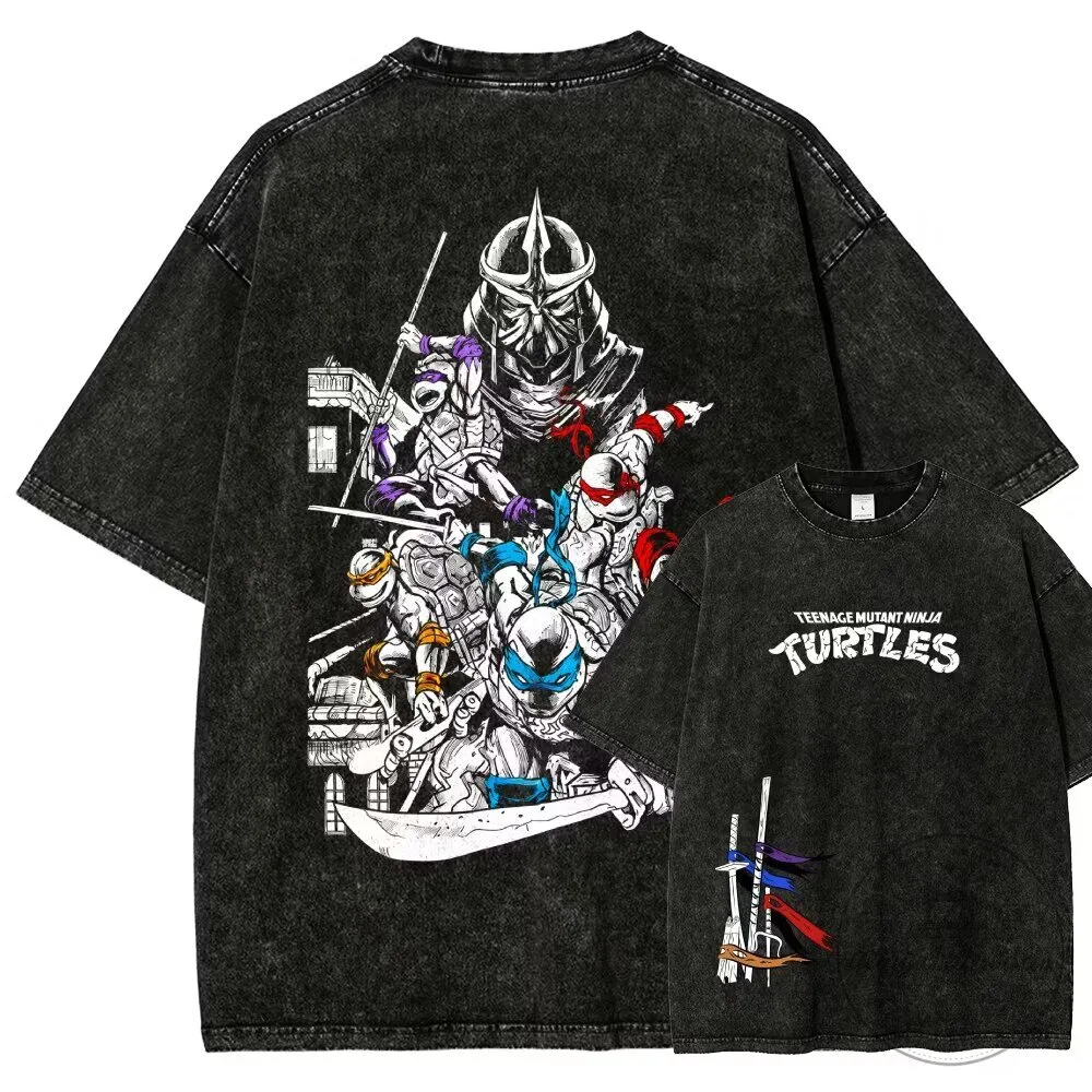 Teenage Mutant Ninja Turtles Shredder and Heroes Washed T-Shirt 1 Teenage Mutant Ninja Turtles Shredder and Heroes Washed T-Shirt