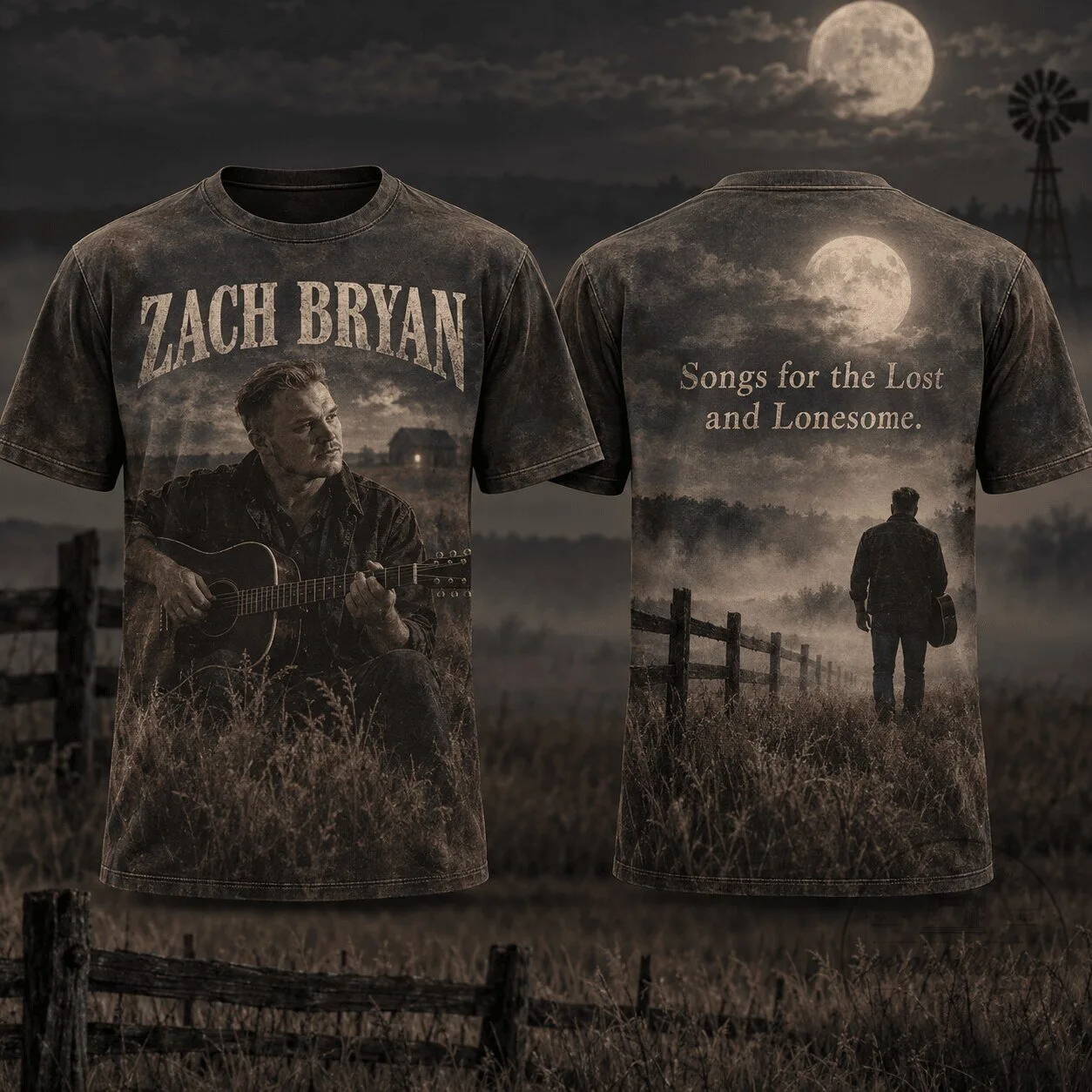 Zach Bryan Shirt, Sepia Roadside Country Music Fan T-Shirt 1 Zach Bryan Shirt, Sepia Roadside Country Music Fan T-Shirt