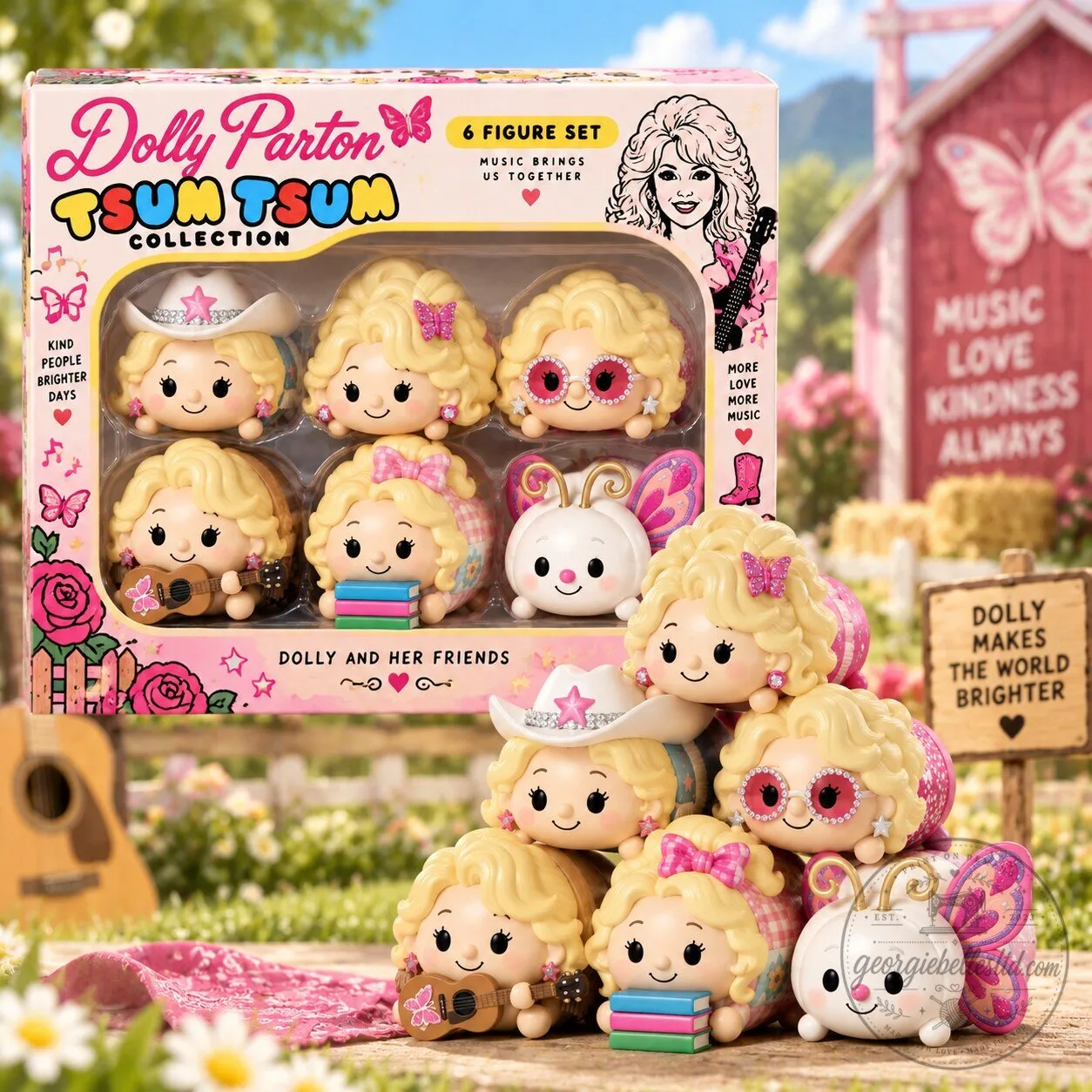Dolly Parton Tsum Tsum Collection 6 Piece Figure Set