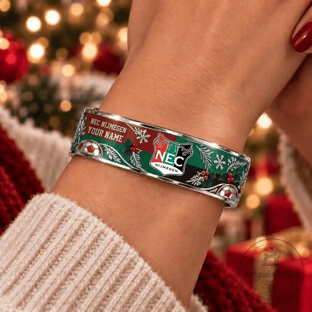 NEC Nijmegen Eredivisie Christmas Bracelet Custom Name Football Fan Gift