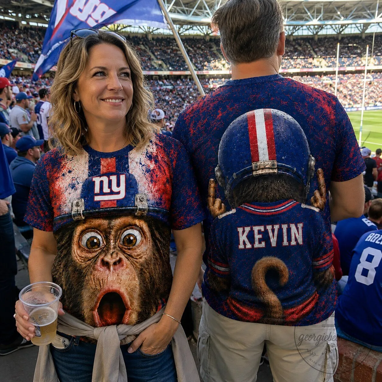 New York Giants Football Team Monkey Fan T-Shirt