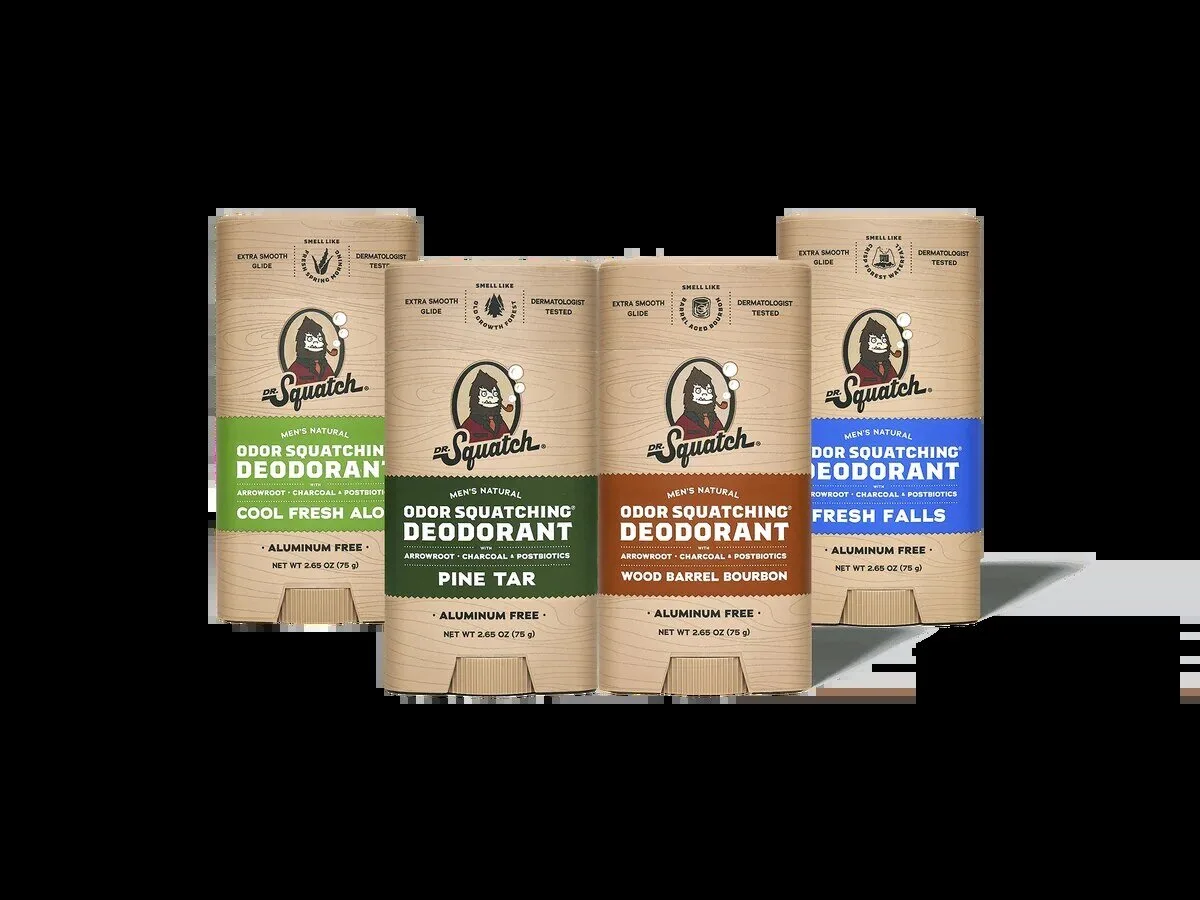 Dr. Squatch Natural Odor Squatching Deodorant 4-Pack for Men 4 Dr. Squatch Natural Odor Squatching Deodorant 4-Pack for Men