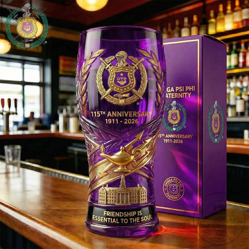 Omega Psi Phi Fraternity 115th Anniversary Commemorative Drinking Glass Omega Psi Phi Fraternity 115th Anniversary Commemorative Drinking Glass