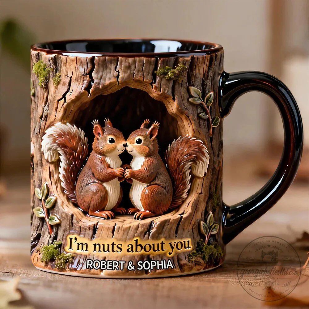Personalized Squirrel Couple I'm Nuts About You Coffee Mug