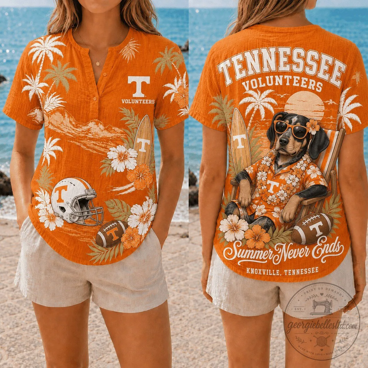 Tennessee Volunteers Football Team Hawaiian Shirt for Women 1 Tennessee Volunteers Football Team Hawaiian Shirt for Women