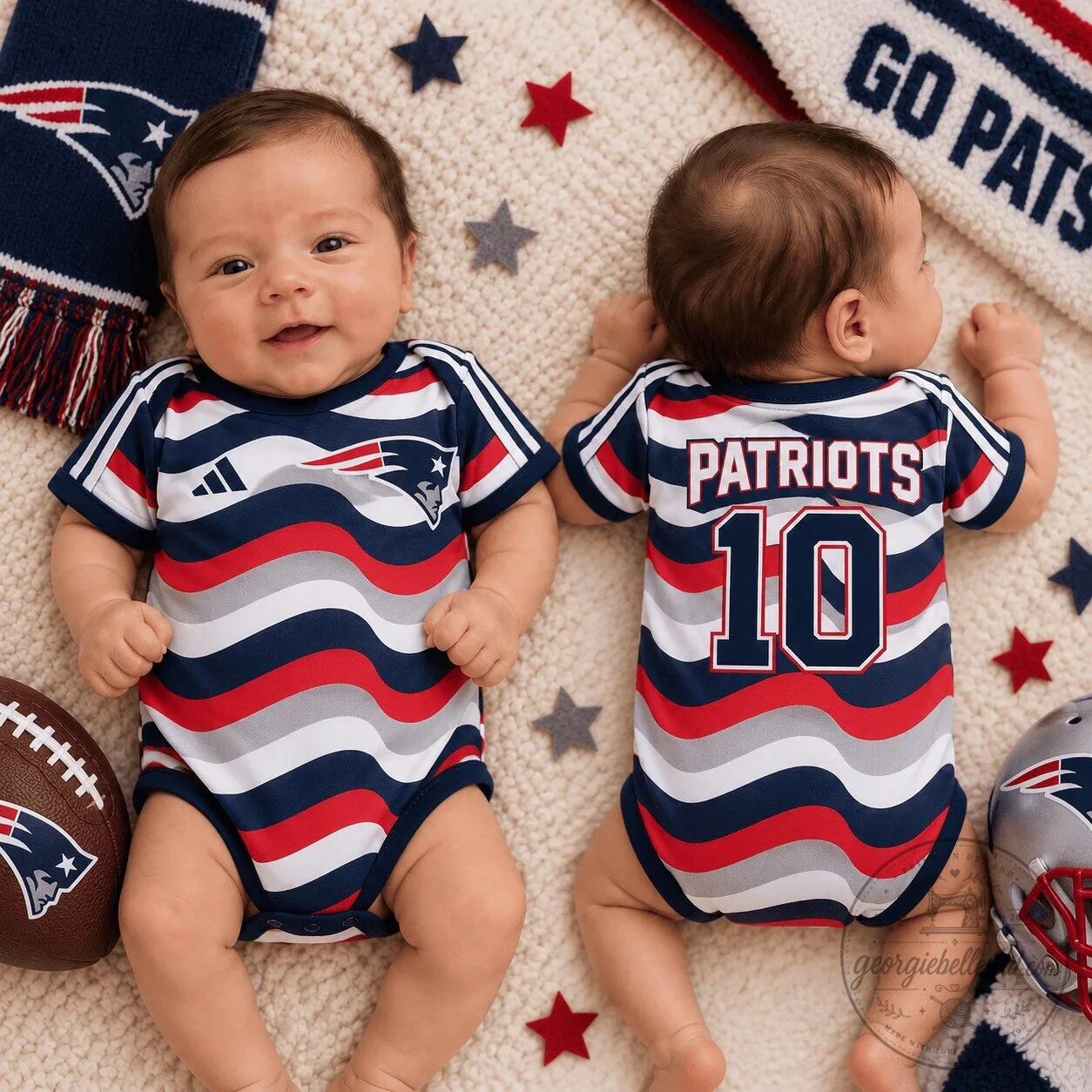 New England Patriots Baby Bodysuit Football Team Infant Romper