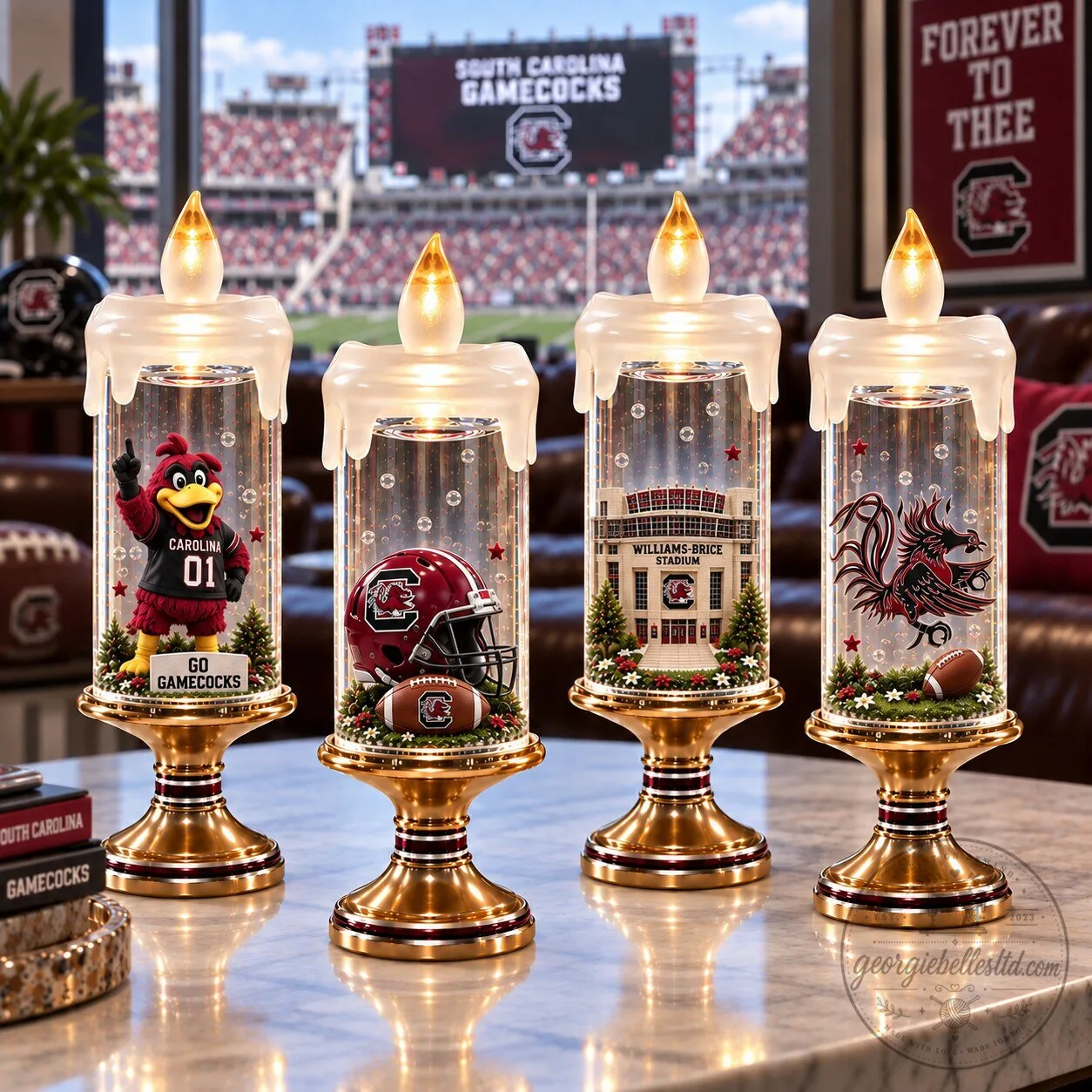 South Carolina Gamecocks Light-Up Musical Christmas Candle Set