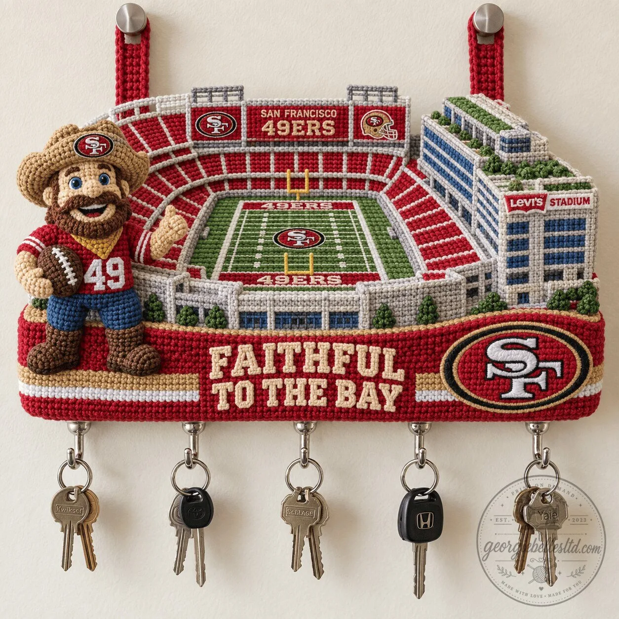 San Francisco 49ers Levi's Stadium Faithful To The Bay Wall Mounted Key Holder 1 San Francisco 49ers Levi