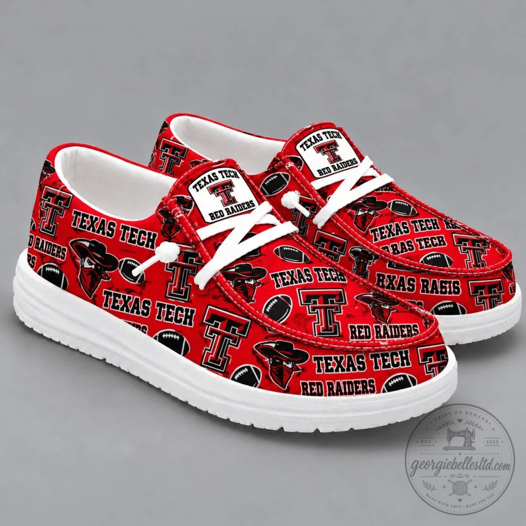 Texas Tech Red Raiders NCAA Football Team Casual Loafer Shoes Texas Tech Red Raiders NCAA Football Team Casual Loafer Shoes