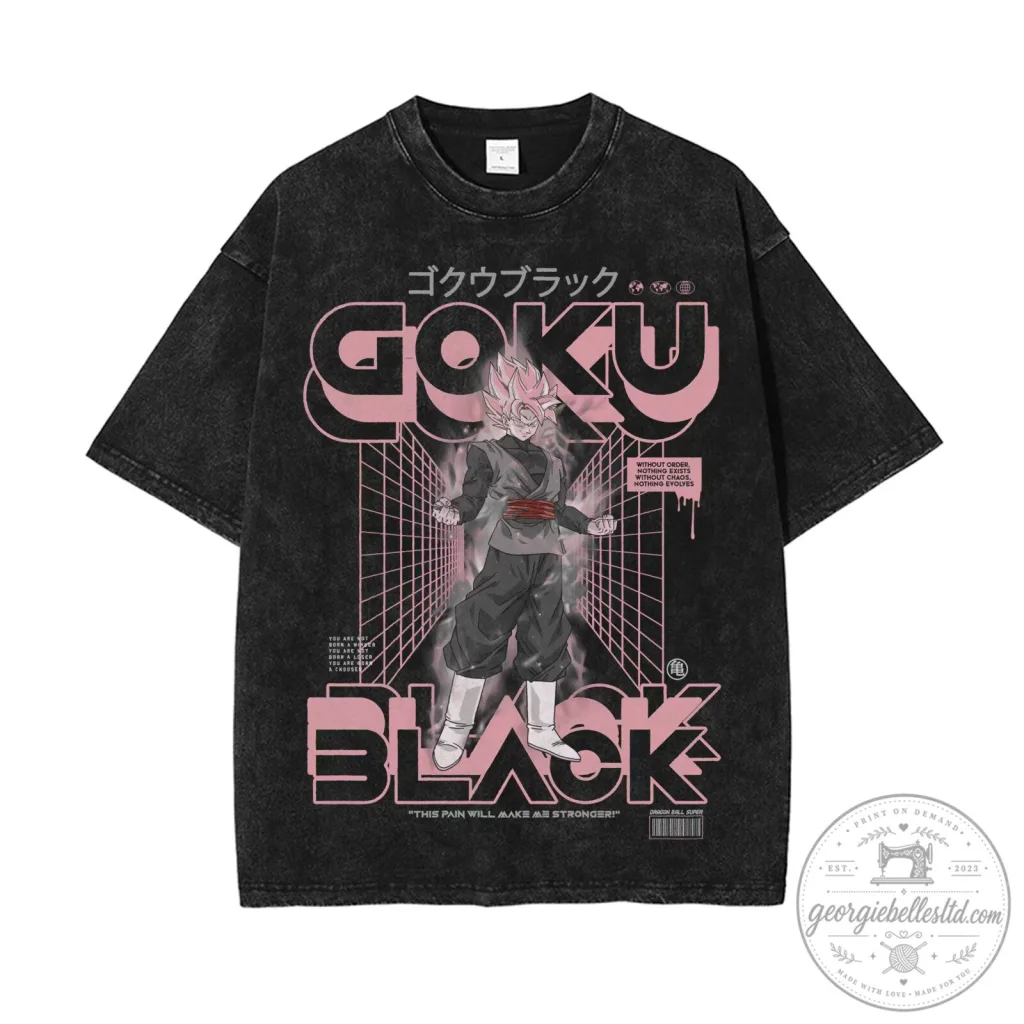 Goku Black Rose Super Saiyan Dragon Ball Super Anime T-Shirt Goku Black Rose Super Saiyan Dragon Ball Super Anime T-Shirt