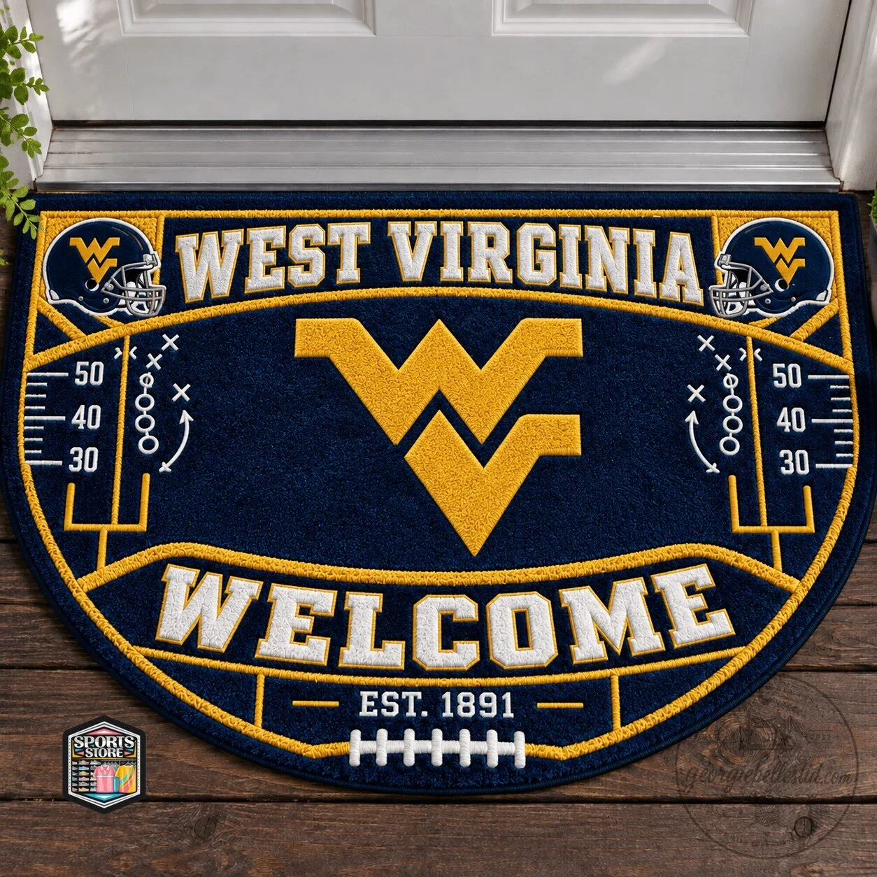 West Virginia Mountaineers Football Field Welcome Doormat