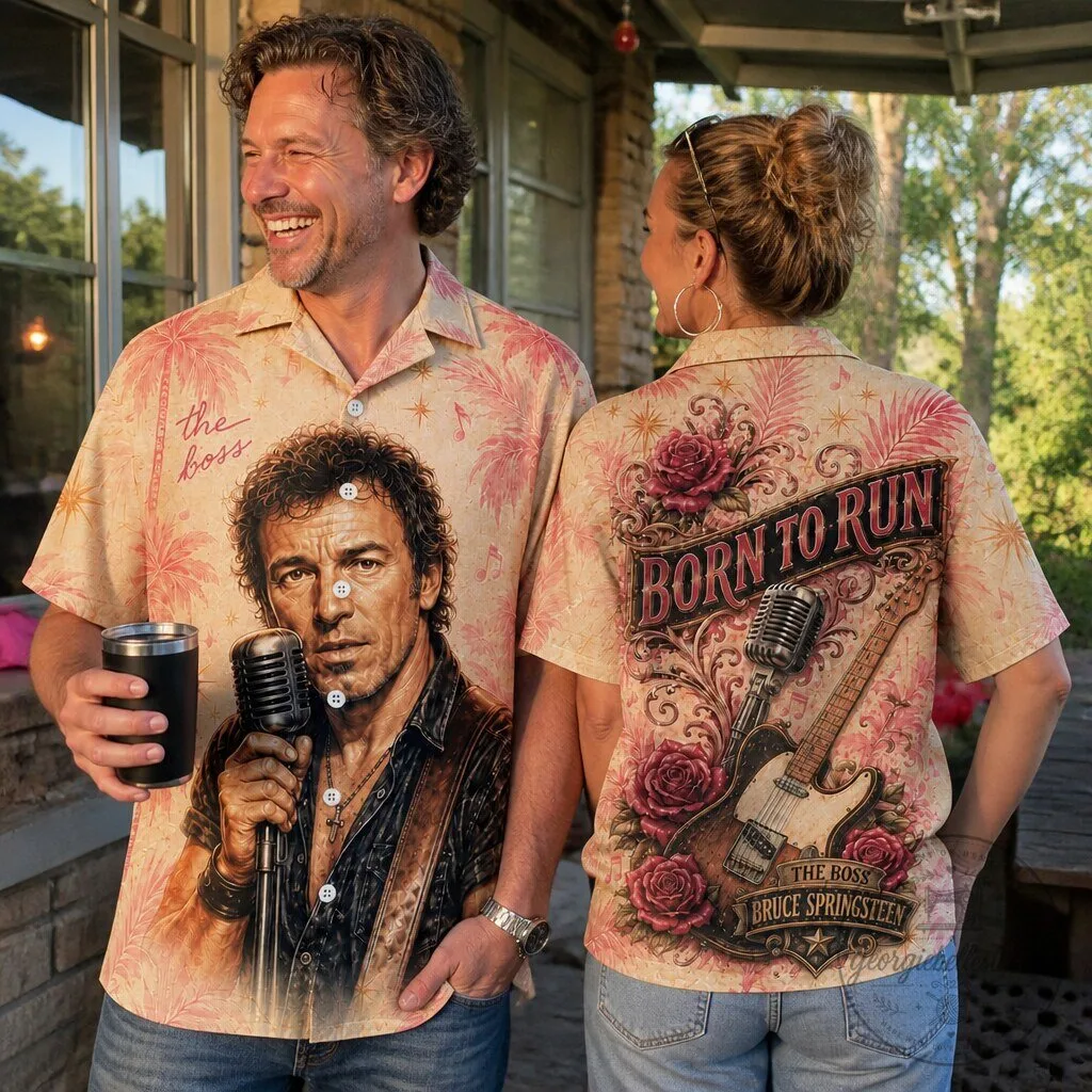 Bruce Springsteen Born To Run The Boss Hawaiian Shirt for Rock Music Fans