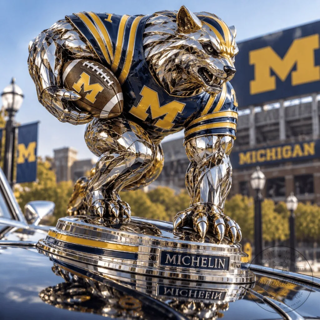 Michigan Wolverines Football Mascot Car Hood Ornament Michigan Wolverines Football Mascot Car Hood Ornament