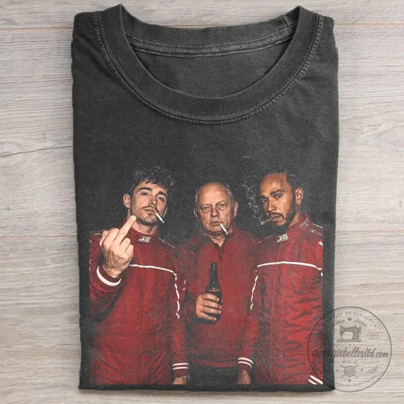 Charles Leclerc Lewis Hamilton Formula One Racing Drivers Vintage Graphic T-Shirt