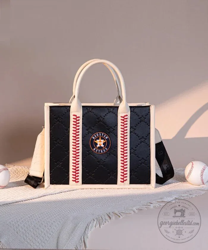 Houston Astros Baseball Team Tote Bag with Baseball Stitching 28 Houston Astros Baseball Team Tote Bag with Baseball Stitching