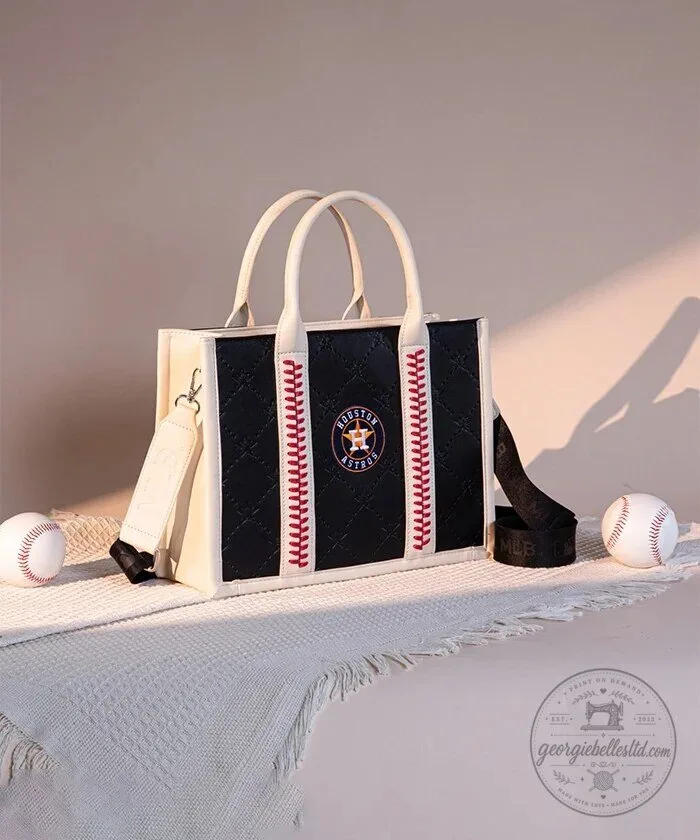 Houston Astros Baseball Team Tote Bag with Baseball Stitching 29 Houston Astros Baseball Team Tote Bag with Baseball Stitching