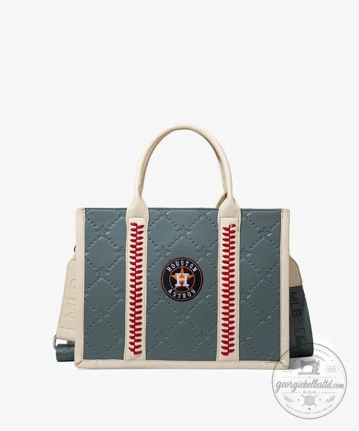 Houston Astros Baseball Team Tote Bag with Baseball Stitching 32 Houston Astros Baseball Team Tote Bag with Baseball Stitching