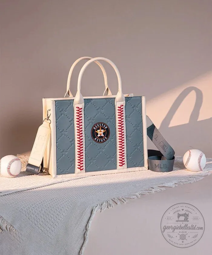 Houston Astros Baseball Team Tote Bag with Baseball Stitching 34 Houston Astros Baseball Team Tote Bag with Baseball Stitching