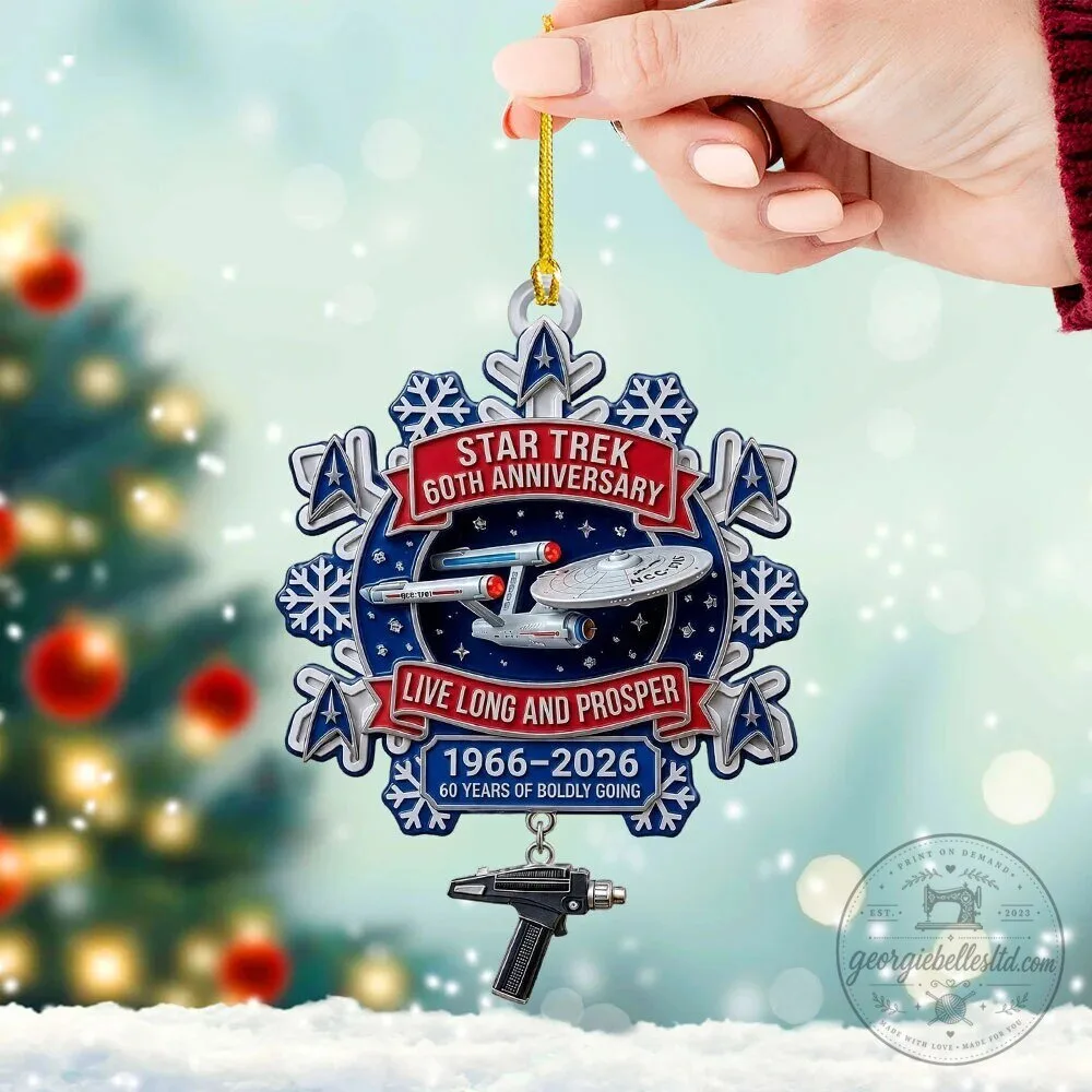 Live Long and Prosper Snowflake Ornament for Star Trek's 60th Anniversary Celebration