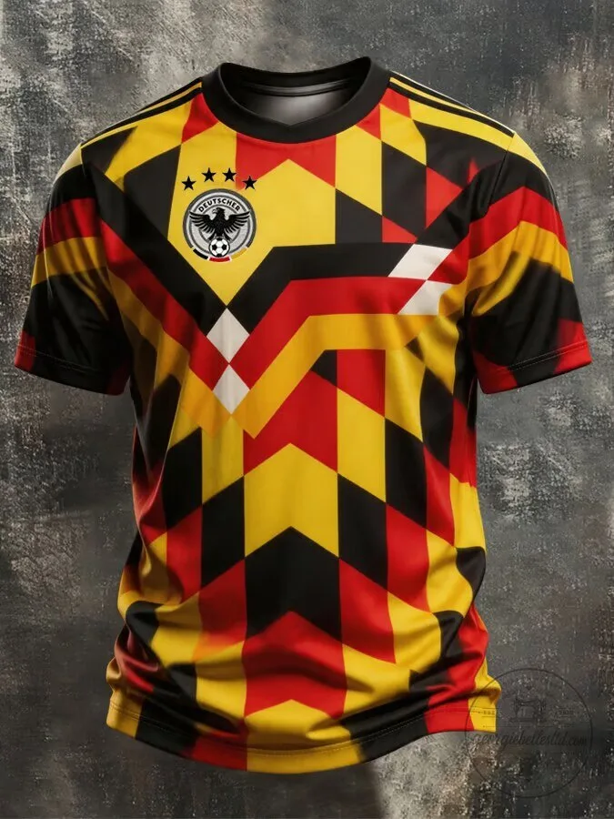 Soccer Jersey with Geometric Pattern of the Germany National Football Team