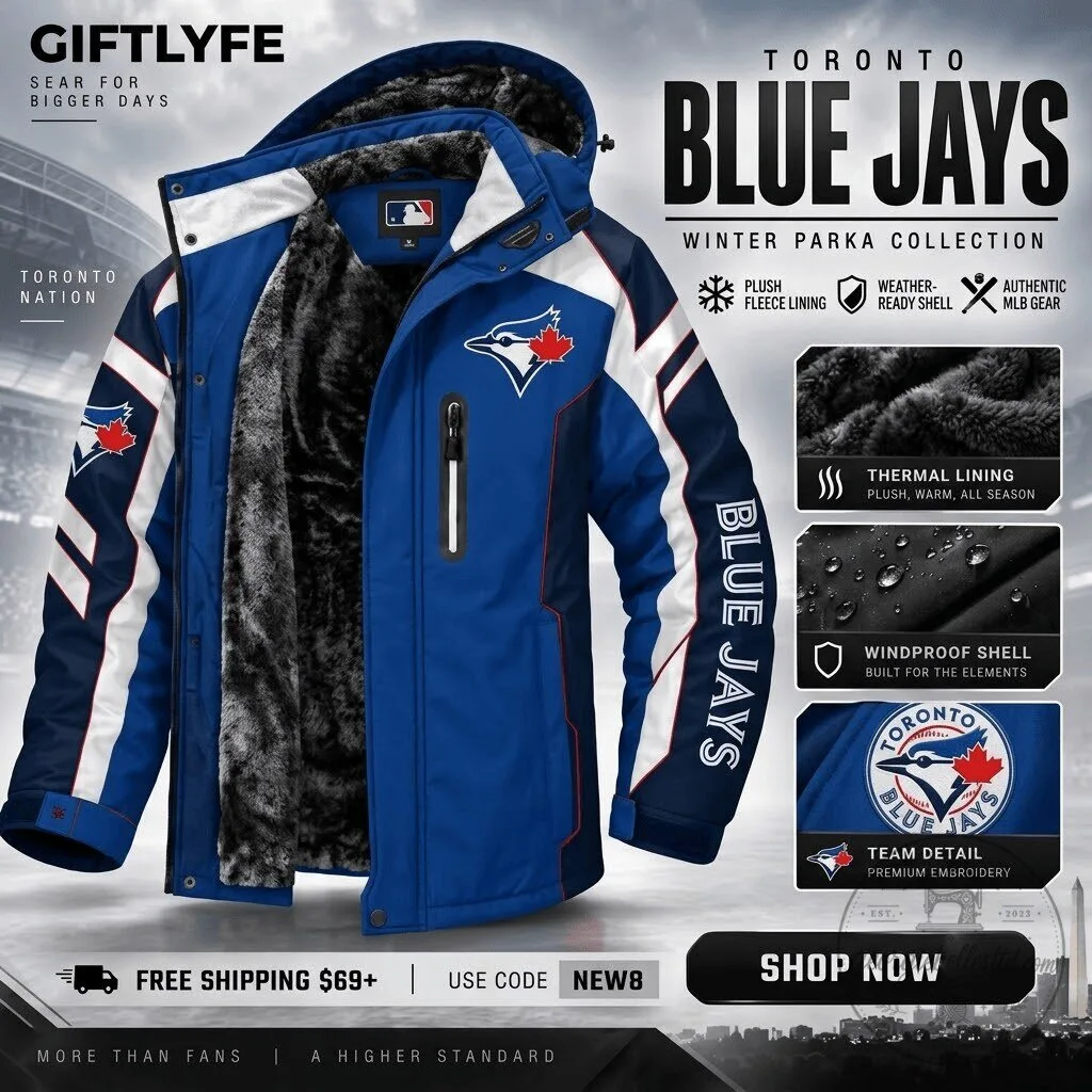 Toronto Blue Jays MLB Winter Parka Jacket with Plush Fleece Lining