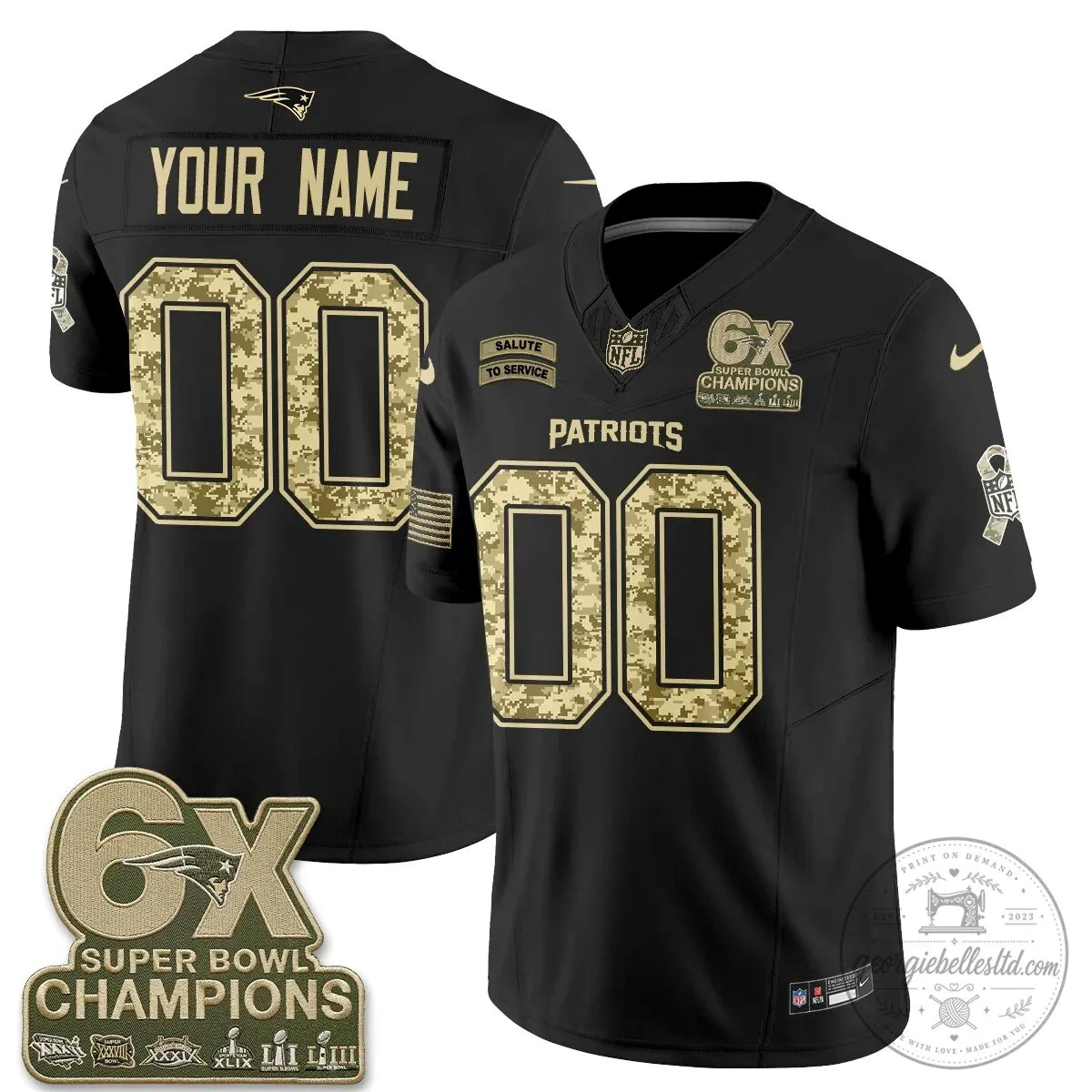 Super Bowl Champions Jersey for New England Patriots - Salute To Service Edition 5 Super Bowl Champions Jersey for New England Patriots - Salute To Service Edition