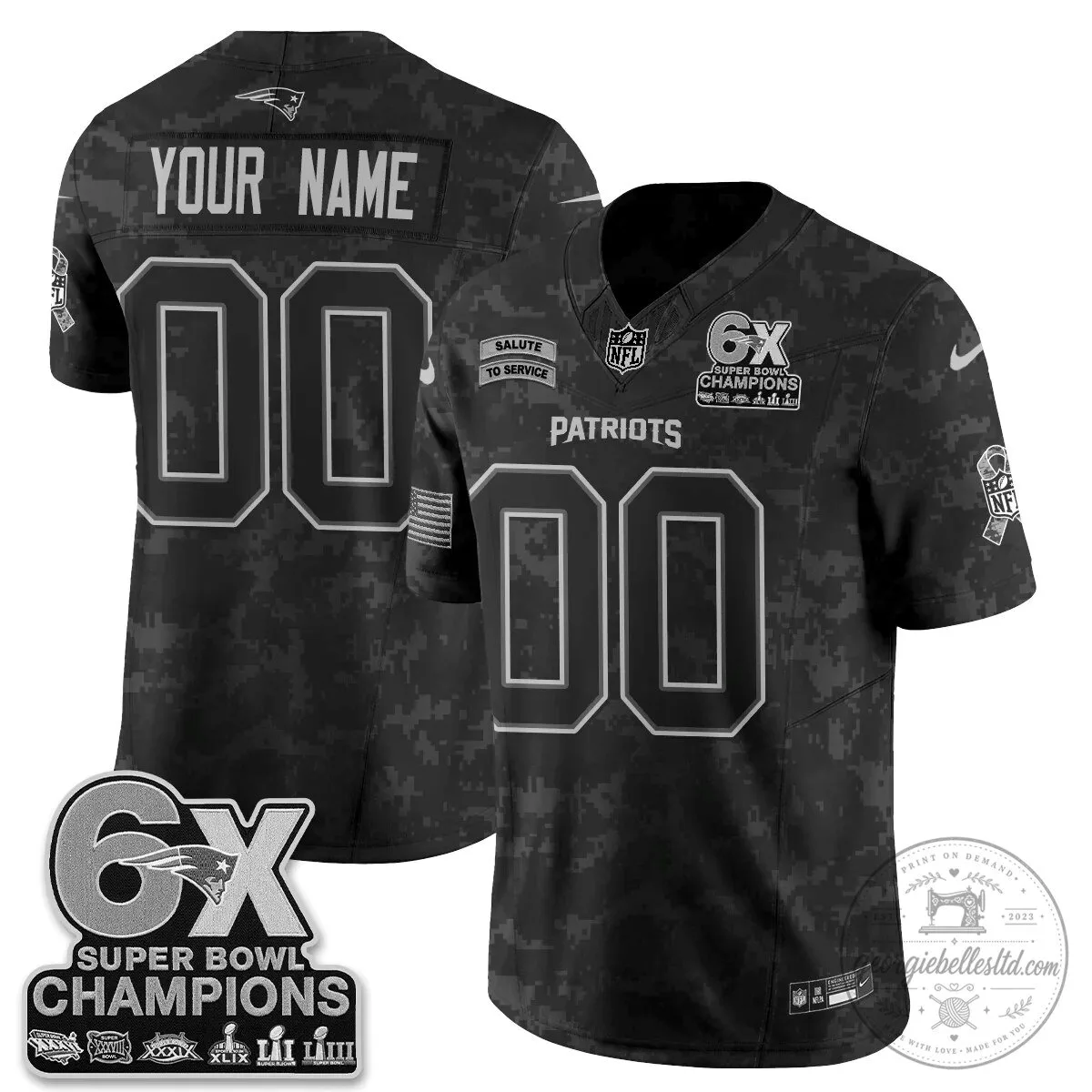 Super Bowl Champions Jersey for New England Patriots - Salute To Service Edition 6 Super Bowl Champions Jersey for New England Patriots - Salute To Service Edition