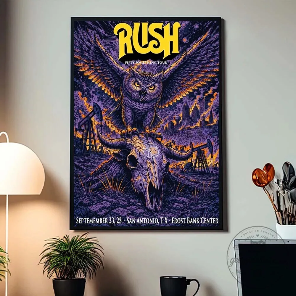 Rush Band Fifty Something Tour San Antonio Texas Concert Poster 4 Rush Band Fifty Something Tour San Antonio Texas Concert Poster