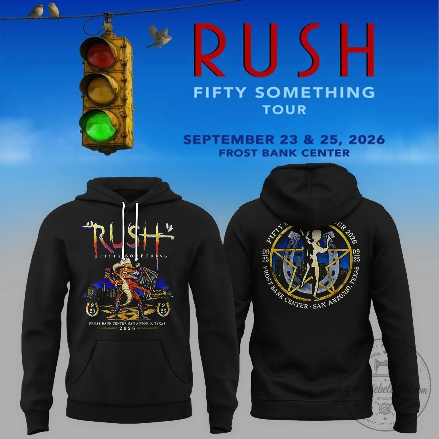San Antonio Texas Concert Hoodie for Rush Fifty Something Tour 2026
