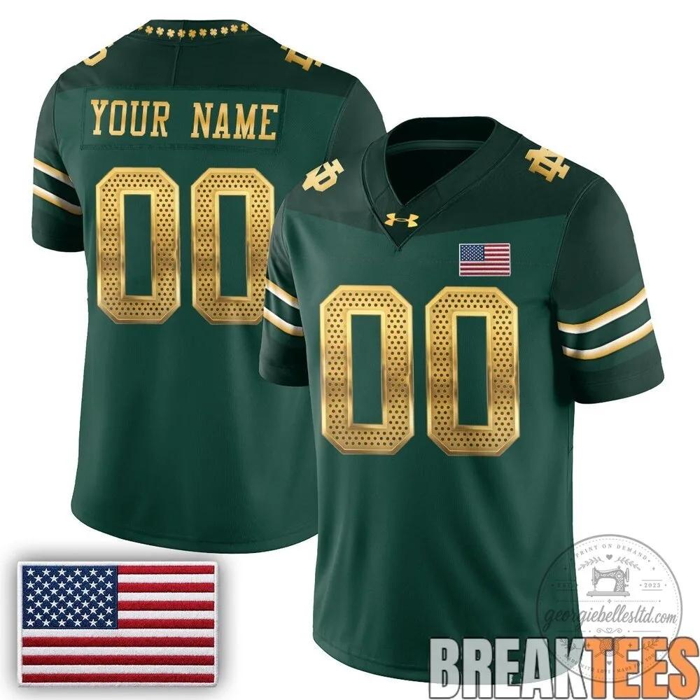 Notre Dame Fighting Irish Shamrock Series Navy Blue and Gold Football Jersey 5 Notre Dame Fighting Irish Shamrock Series Navy Blue and Gold Football Jersey