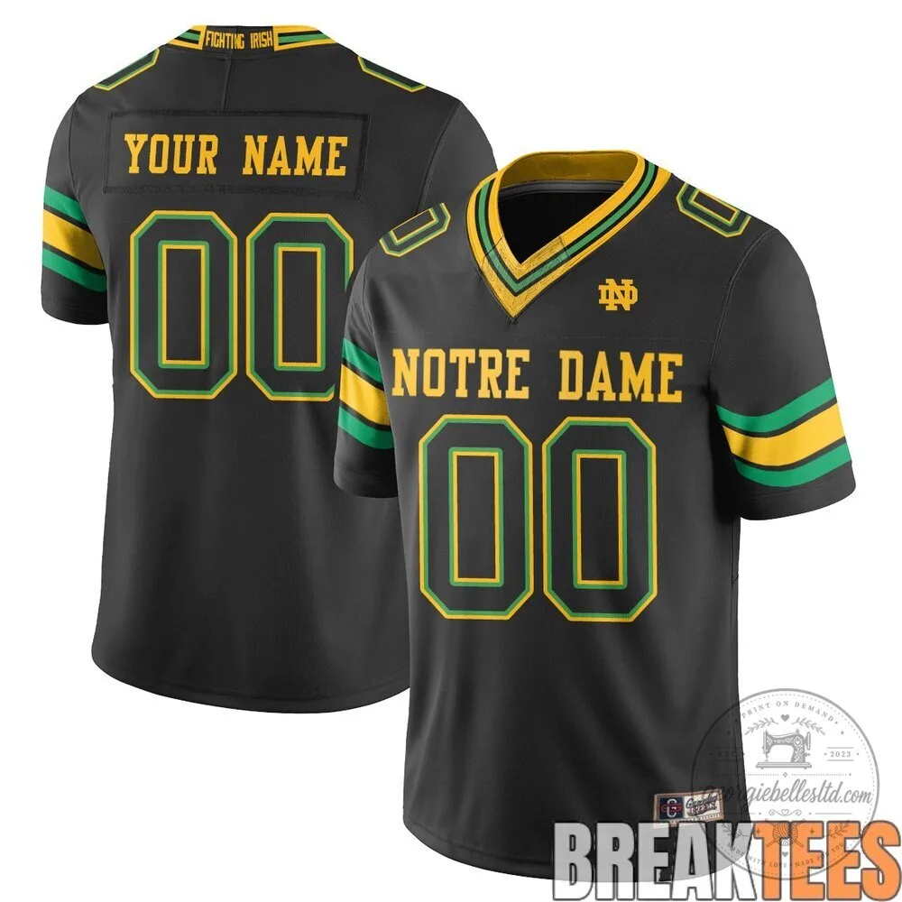 Notre Dame Fighting Irish Shamrock Series Navy Blue and Gold Football Jersey 7 Notre Dame Fighting Irish Shamrock Series Navy Blue and Gold Football Jersey