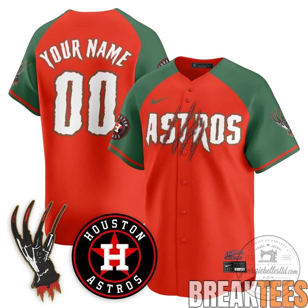Houston Astros Freddy Krueger Nightmare on Elm Street Baseball Jersey