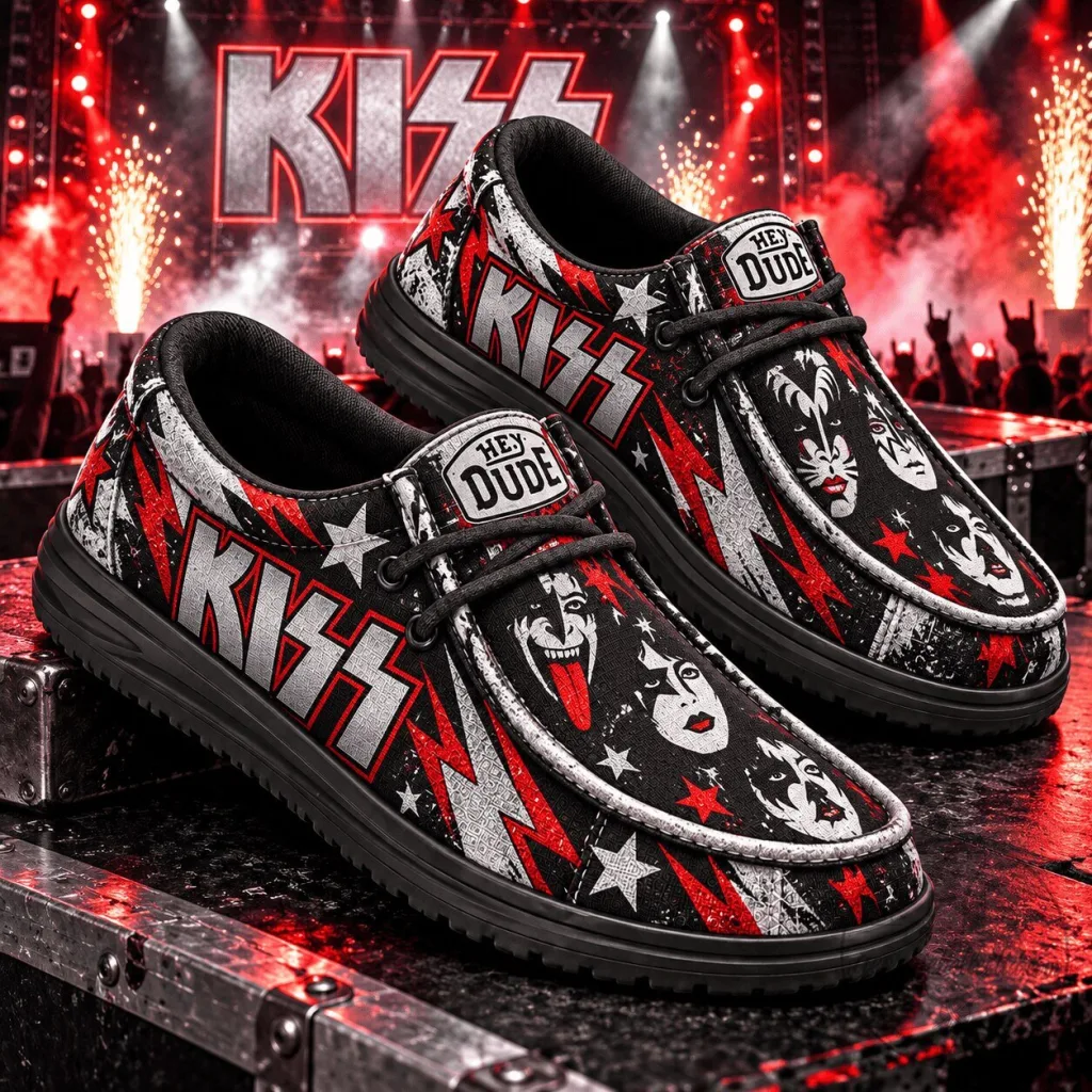 KISS Band Electric Lightning Rock and Roll Loafer Shoes KISS Band Electric Lightning Rock and Roll Loafer Shoes