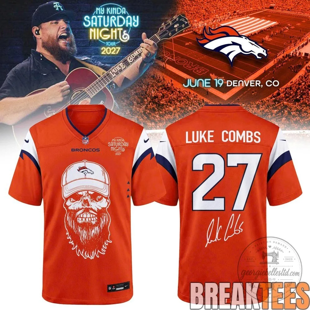 Denver Broncos Football Jersey for Luke Combs' My Kinda Saturday Night Tour