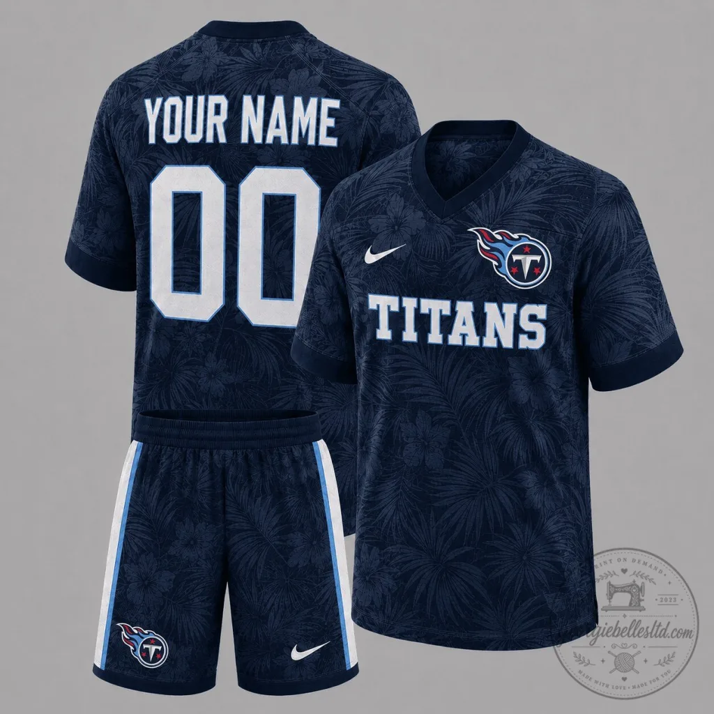 Tennessee Titans Football Team Tropical Pattern Jersey Tennessee Titans Football Team Tropical Pattern Jersey