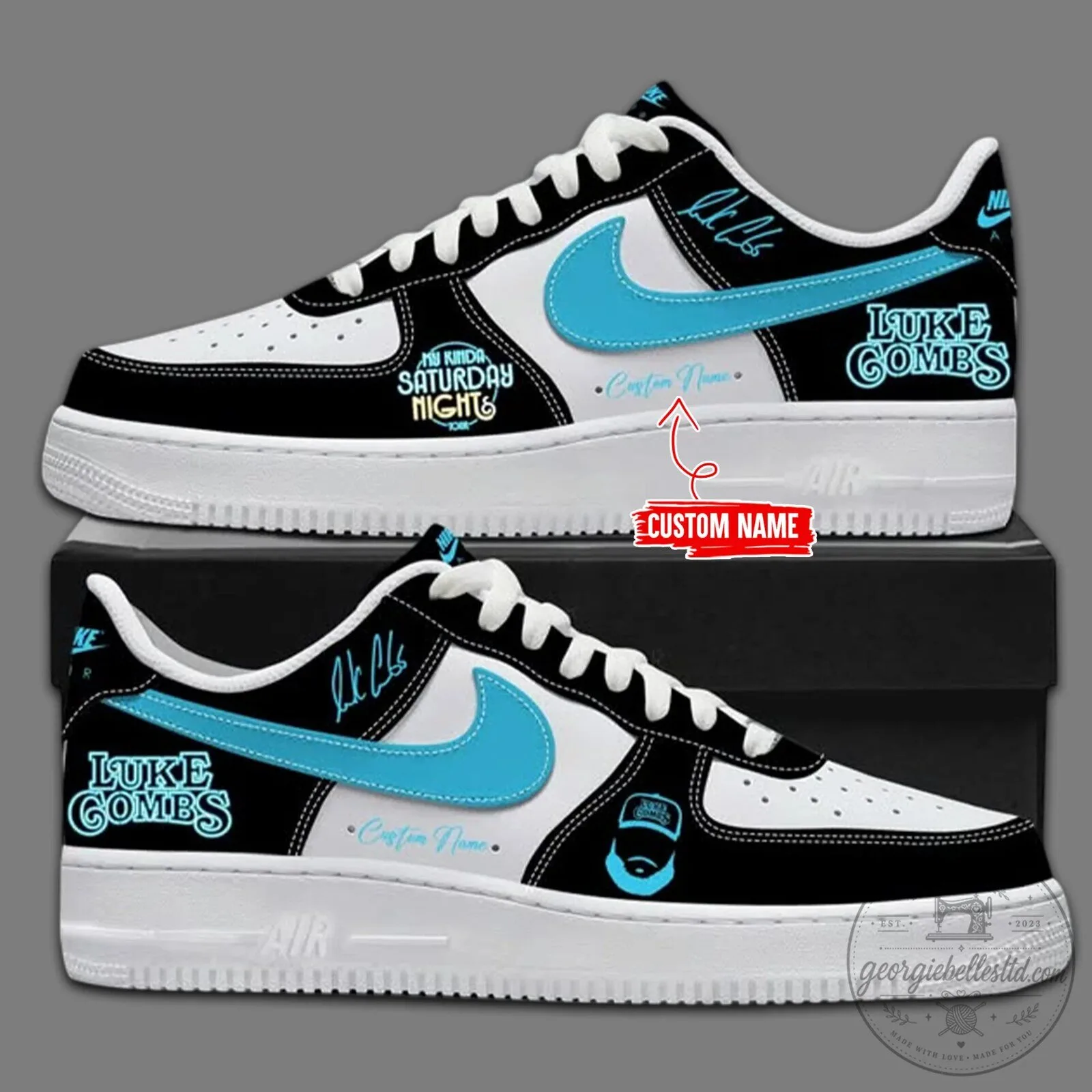 Neyland Stadium Luke Combs My Kinda Saturday Night Tour Custom Shoes