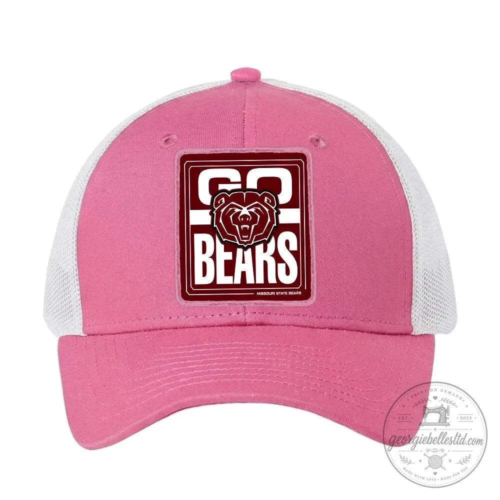 Missouri State Bears Go Bears Pink and White Mesh Trucker Cap Hat