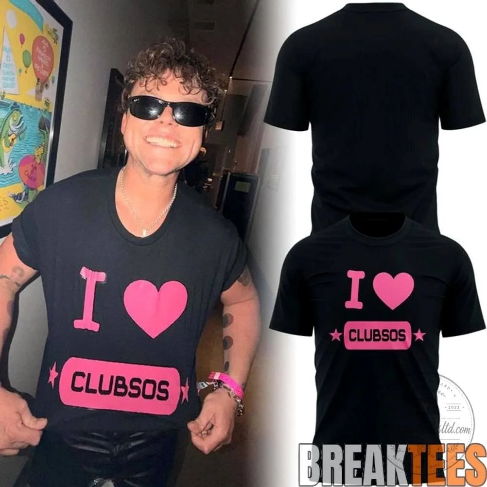 5 Seconds of Summer I Love Clubsos Pink Logo Black T-Shirt