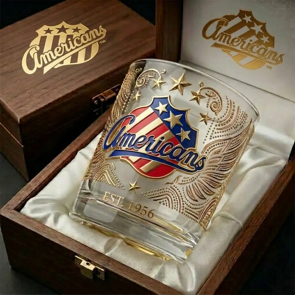 Rochester Americans Est. 1956 Gold Edition Whiskey Drinking Glass